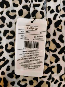 SHEIN Black Bunny Graphic T-Shirt &amp; Leopard Print