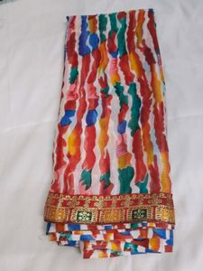 Vibrant Striped Designer Saree(with blouse piece)