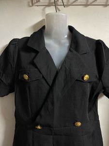 Chic Black Blazer Romper