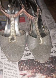 Sparkly Silver Heels