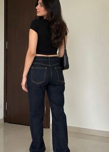 Dark Blue Straight Fit Denim Jeans