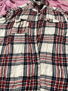 Red, White &amp; Blue Plaid Button-Up Shirt