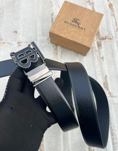 Burberry Black Leather Belt