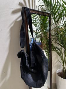 Black Denim Hobo Bag