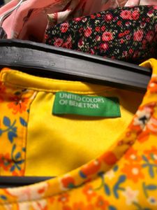 UCB Vibrant Yellow Floral Dress for Girls