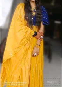 combo of two Yellow & Blue Kurta Set with Dupatta