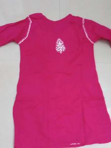 Chikankari/Lucknowi Pink Embroidered Kurta