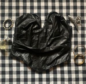 PRICE DROP!! Chic Black Faux Leather Corset Top