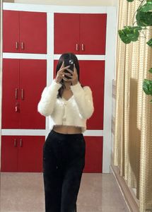 Fluffy Cropped Cardigan
