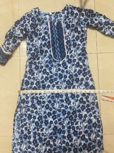 Girls Blue Floral Kurta Set (9-11) clearing