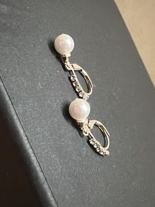 Pearl Drop Earrings with Cubic Zirconia