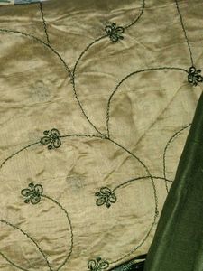 Elegant Green Embroidered unstitched dress