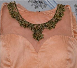 Stunning Embellished Peach Ethnic Gown
