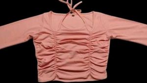 Halter Neck Peach Colour Cute Top