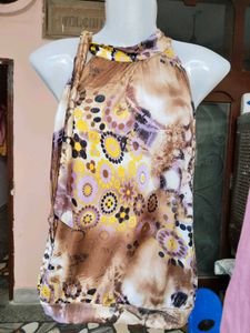 Halter Neck Abstract Floral Print top