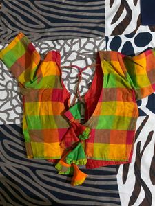 Vibrant Checked Ethnic Blouse