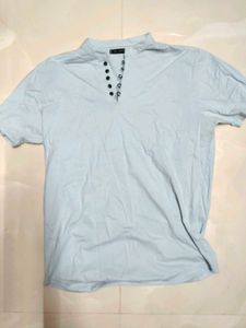 Light Blue Henley Shirt