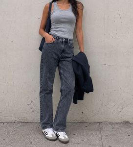 Charcoal Straight Leg Jeans