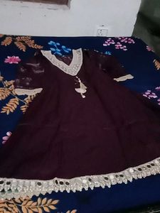 Elegant Maroon Kurta with Mirror Work