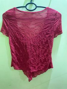 Chic Red Tie-Front Top