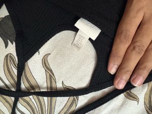 H&amp;M Black Ribbed Cold Shoulder Top