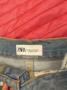 Zara Denim Shorts with Silver Sheen