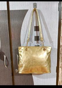 Shiny Gold Quilted Tote Bag