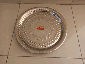 New Unused Pack Of Two Stainless Steel Plates