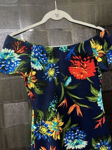 floral off shoulder bodycon mini dress