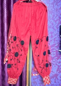 Red Embroidered Patiyala Pyjama