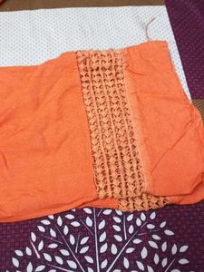 Orange Palazzo Pants length is 44"