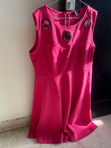 Hot Pink Dress with Ring Detail