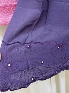 Purple Kurta Set with Pink Dupatta