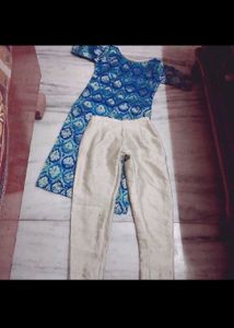 New Stunning Blue Brocade Kurta
