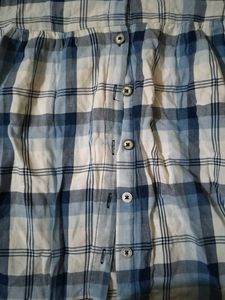 Blue Plaid Shirt Dress