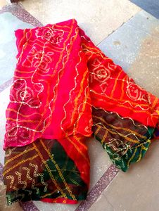 Trending multi colour gujarati bandni sqvence sare