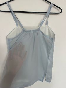 Light Blue Embroidered Camisole Top