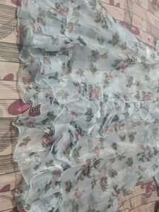 L Size Crop Top With Plazoo And Long Coat Plazo