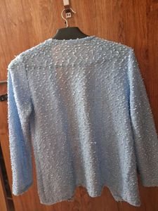Baby Blue Textured Cardigan