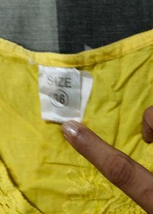 Yellow Embroidered Kurta