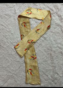 Stylish Leaf Print Silk Blouse