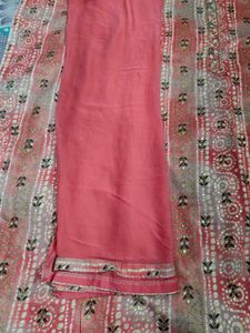 Beautiful Embroidered Peach Cotton Suit