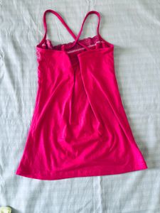 Vibrant Pink Lace Trim Camisole