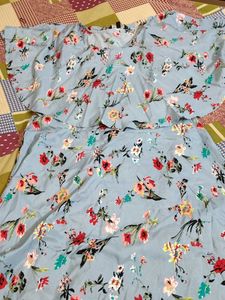 Light Blue Floral Summer Dress