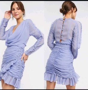 Elegant Ruched Lavender Dress