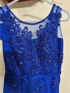 Stunning Royal Blue Embellished Gown