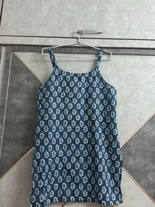 Blue Printed Cotton Kurta
