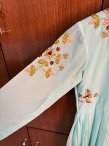 Beautiful Light Blue Embroidered Gown(S size)