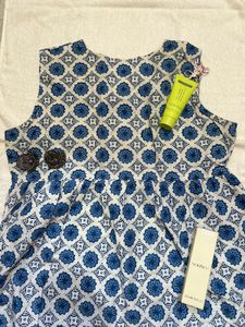 Blue &amp; White Printed short kurti
