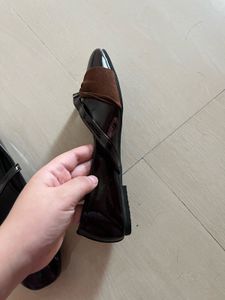 Chic Brown &amp; Black Mary Jane Flats